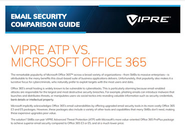 Email Security Comparison: VIPRE vs Microsoft brochure cover