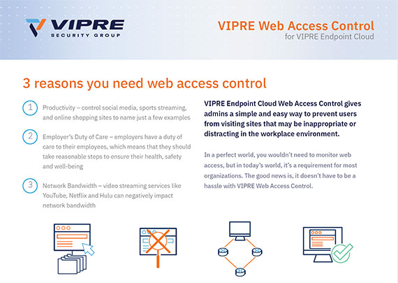 VIPRE Web Access Control data sheet cover