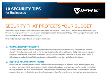 Top 10 Security Tips: Business brochure cover