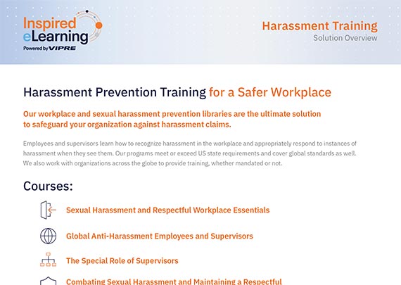 Harassment Prev data sheet coverention Training