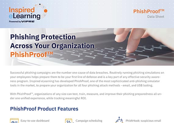 Phishproof™ Anti-Phishing Software data sheet cover
