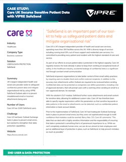 front cover of Care UK case study