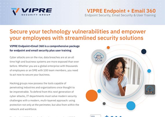 VIPRE Endpoint + Email 360 data sheet cover